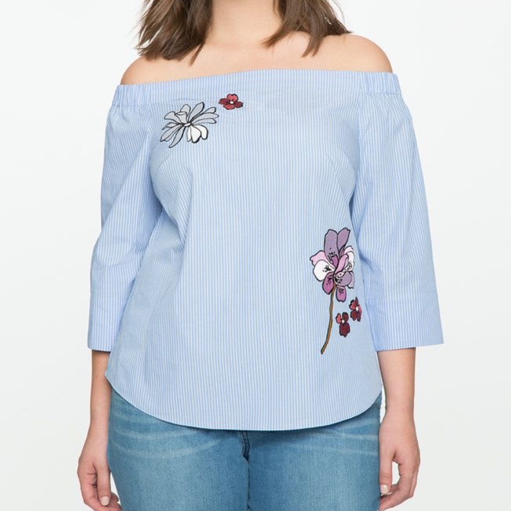ELOQUII Off Shoulder Cotton Top Size 20 - Picture 1 of 8